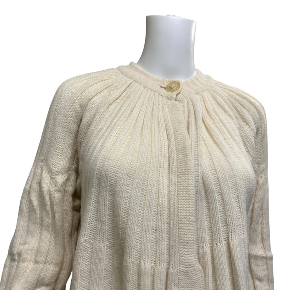 Vintage Lambswool by Dolores Long Line Cardigan Off White Size M - Picture 3 of 7